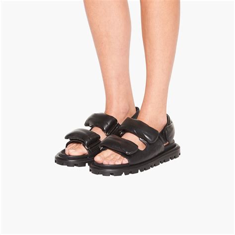 Black Nappa Leather Sandals 